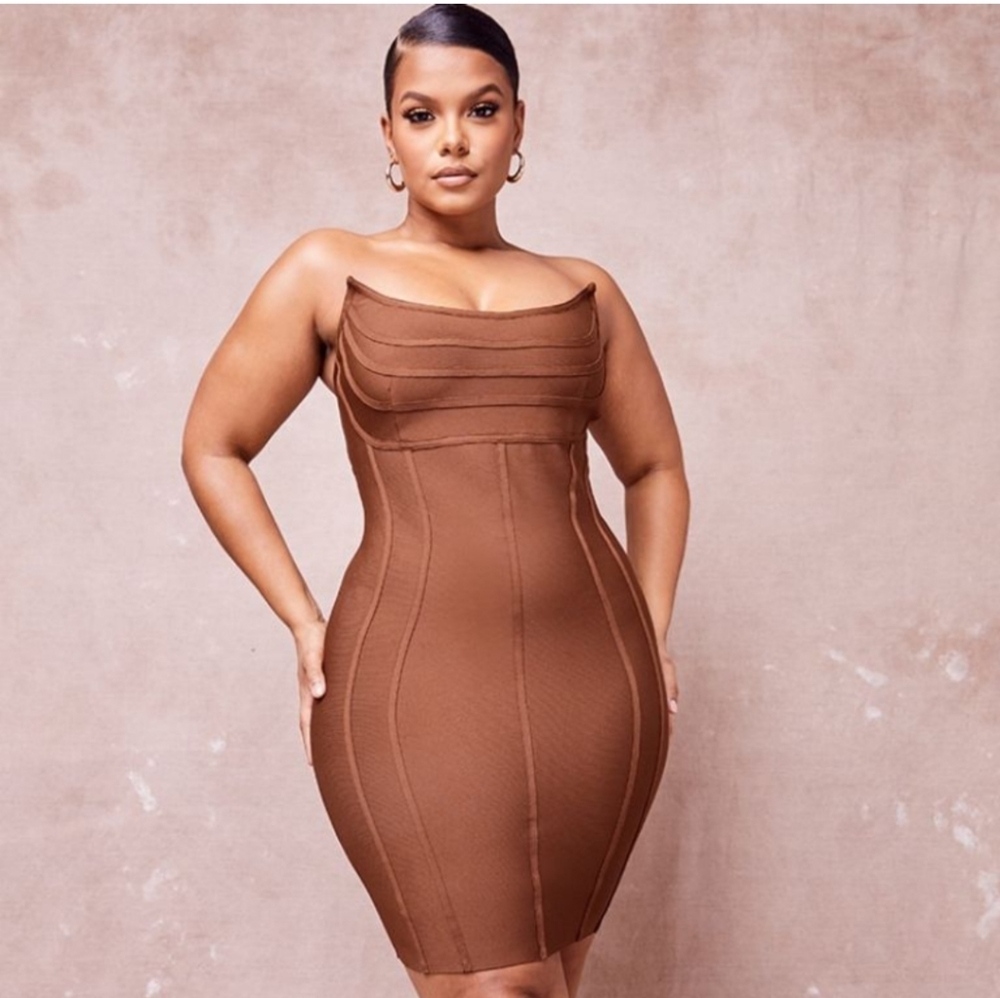 PrettyLittleThing Brown Mini Dress